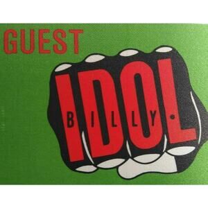 Billy Idol Backstage Pass Original 1986 Concert New Wave Whiplash Smile Green